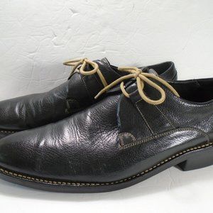COLE HAAN Men's 11.5 M Black Leather Textured Lace Up Dress Shoes CO3737 Brazil
